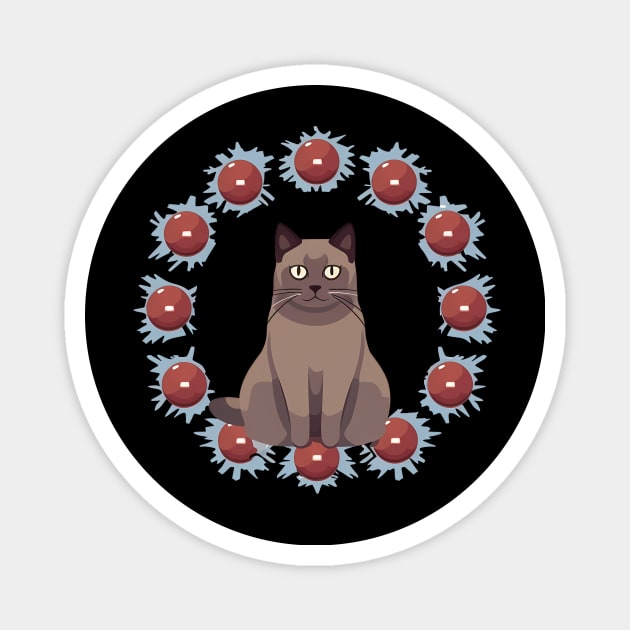 Burmese Cat Xmas Ornament, Love Cats Magnet by logiamerch